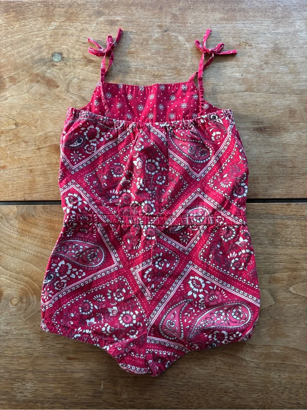 GAP 3T Romper Red Paisley Western Style one piece